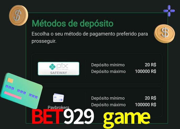 O cassino bet929 game oferece uma grande variedade de métodos de pagamento